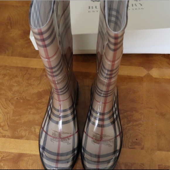 Burberry Shoes - Burberry haymarket rain boots (TALL)
